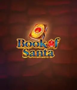 Experience the joyous spirit with Book of Santa slot by Endorphina, featuring an intricately designed golden book emblazoned with Santa's iconic symbol. This image evokes the warmth and excitement of Christmas, set against a softly glowing red background. Perfect for holiday season gaming, promising a delightful escape. 